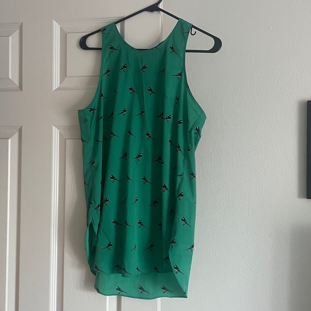 Banana Republic Teal Shirt with Bird Design